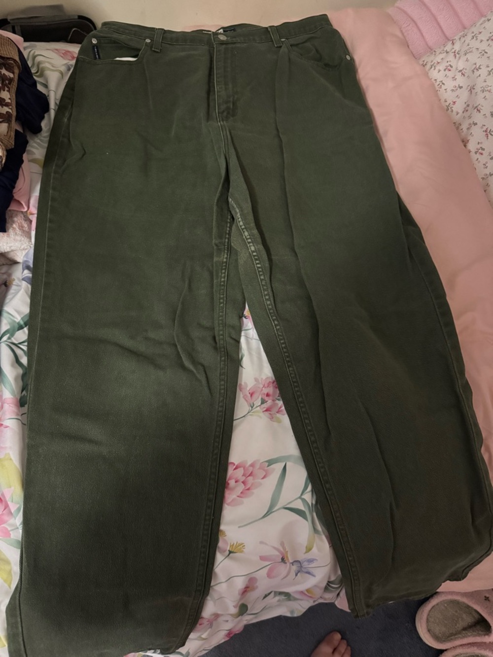 Faded Glory Relaxed Fit Green Jeans 20w